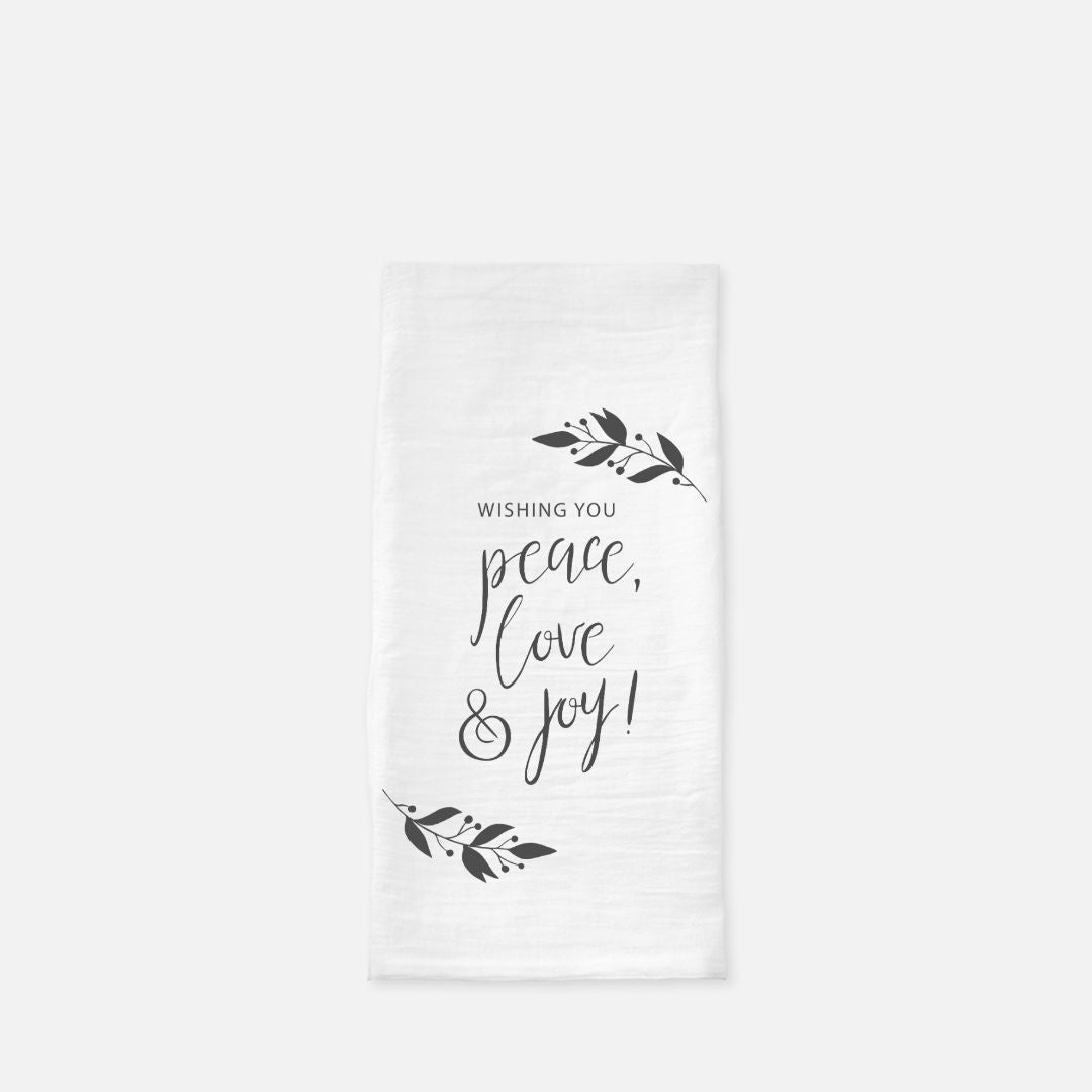 Holiday Tea Towel - Peace, Love &amp; Joy