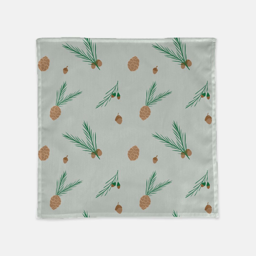 Holiday Cloth Napkins - Pinecones & Acorns