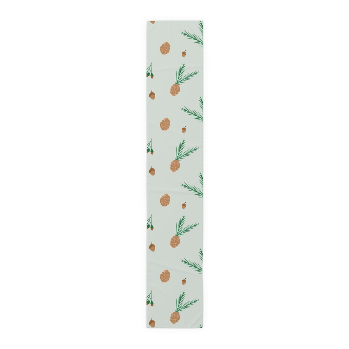 Green Holiday Table Runner - Pinecones