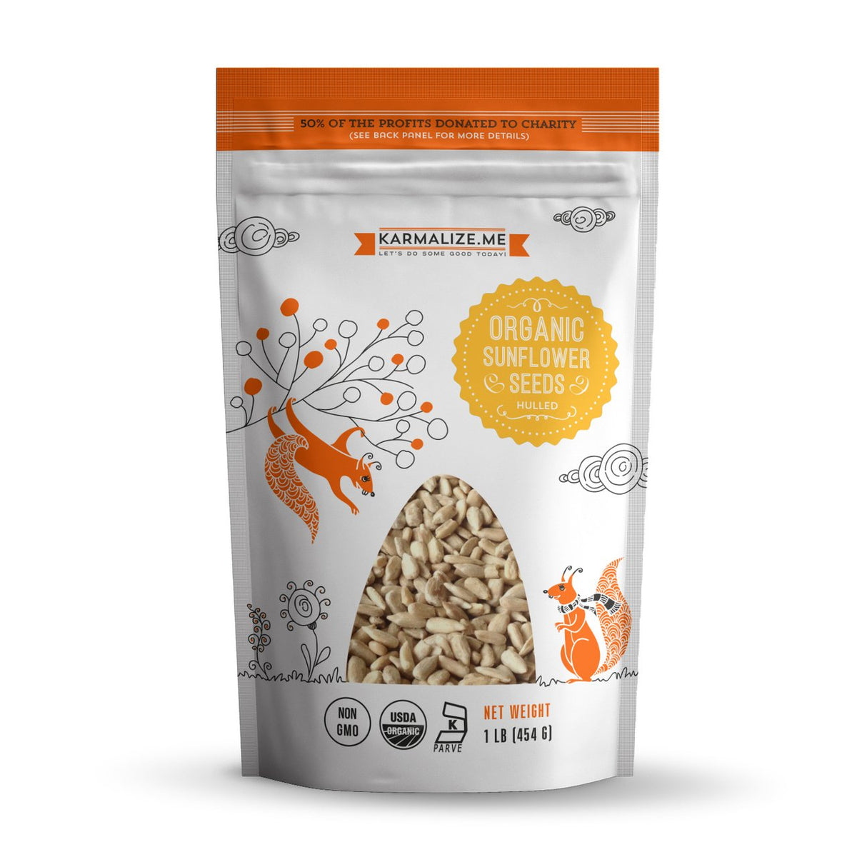 100% Organic Sunflower Seeds, Hulled - 1lb