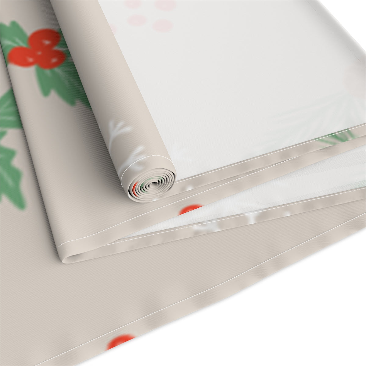 Holiday Table Runner - Holly &amp; Pinecones