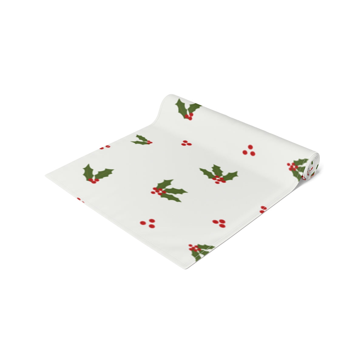 Holiday Table Runner - Red &amp; Green Holly
