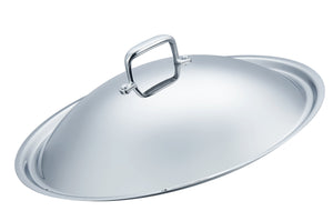 Stainless Steel Flat-Bottomed Wok & Domed Cover