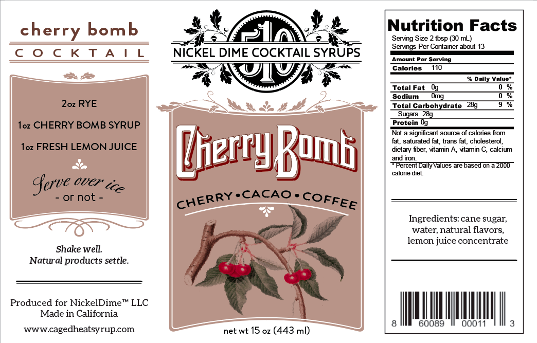 Nickel Dime Cocktail Syrups - Cherry Bomb | The Party&#39;s at Mary&#39;s