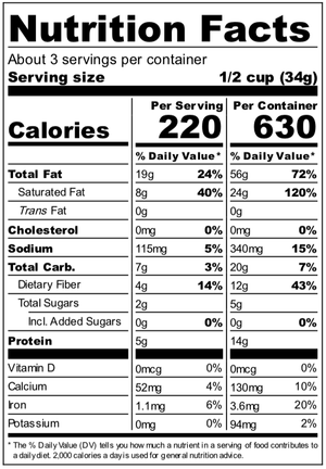 The Party's at Mary's - Flambeaux Snack Mix - Nutritional Facts