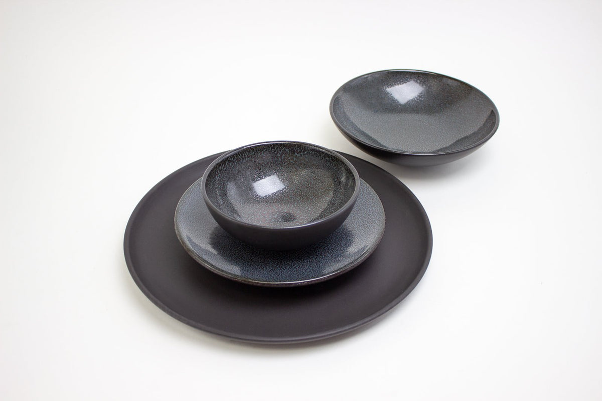 The Party&#39;s at Mary&#39;s - Full Stoneware Dinner Set in Old Silver - Set of 1