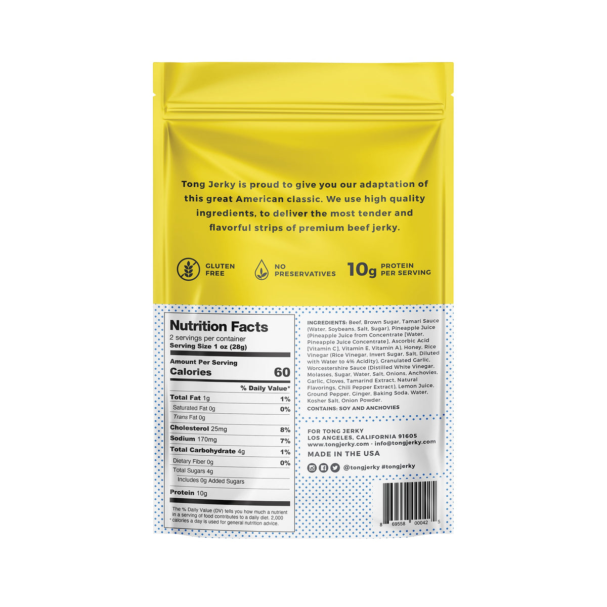 The Party&#39;s at Mary&#39;s - Honey Pepper Teriyaki Beef Jerky - Back