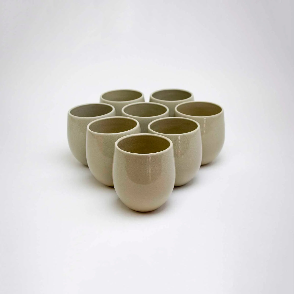 The Party&#39;s at Mary&#39;s - Large Goblet Stemless Wine Glasses in Muslin - Set of 8