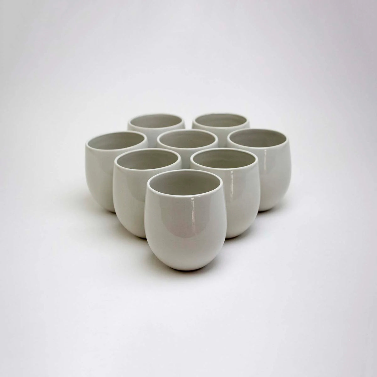 The Party&#39;s at Mary&#39;s - Large Goblet Stemless Wine Glasses in Pearl - Set of 8