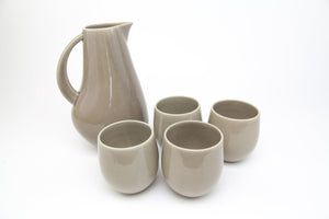 The Party's at Mary's - Large Pitcher & Stoneware Cups Set in Desert