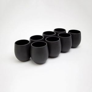 The Party's at Mary's - Regular Goblet Stemless Wine Glasses in Basalt - Set of 8