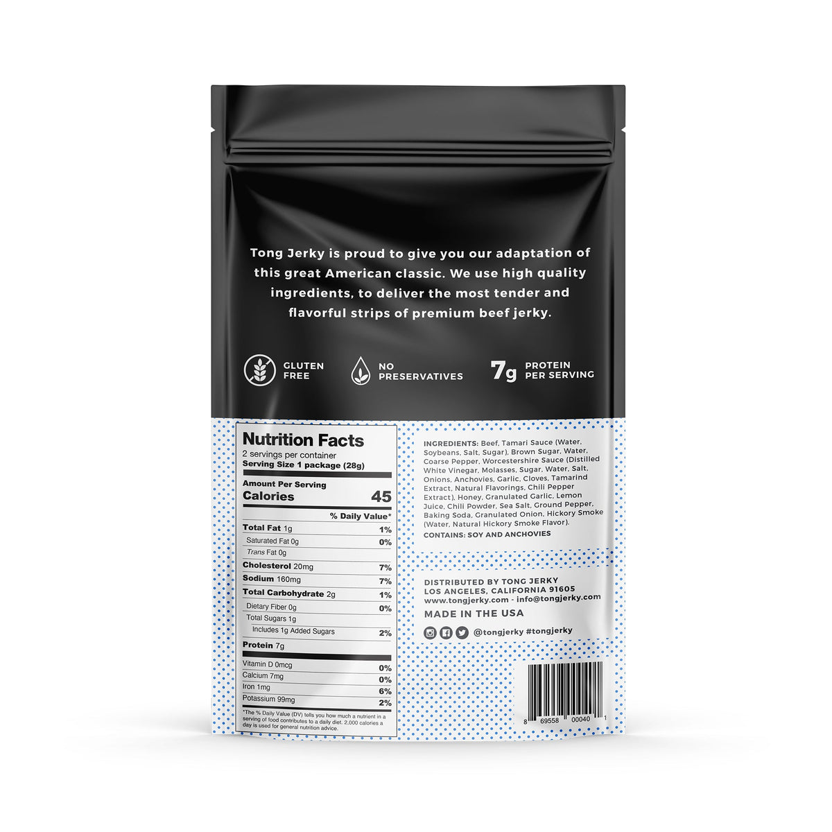 The Party&#39;s at Mary&#39;s - Sea Salt &amp; Black Pepper Beef Jerky - Back