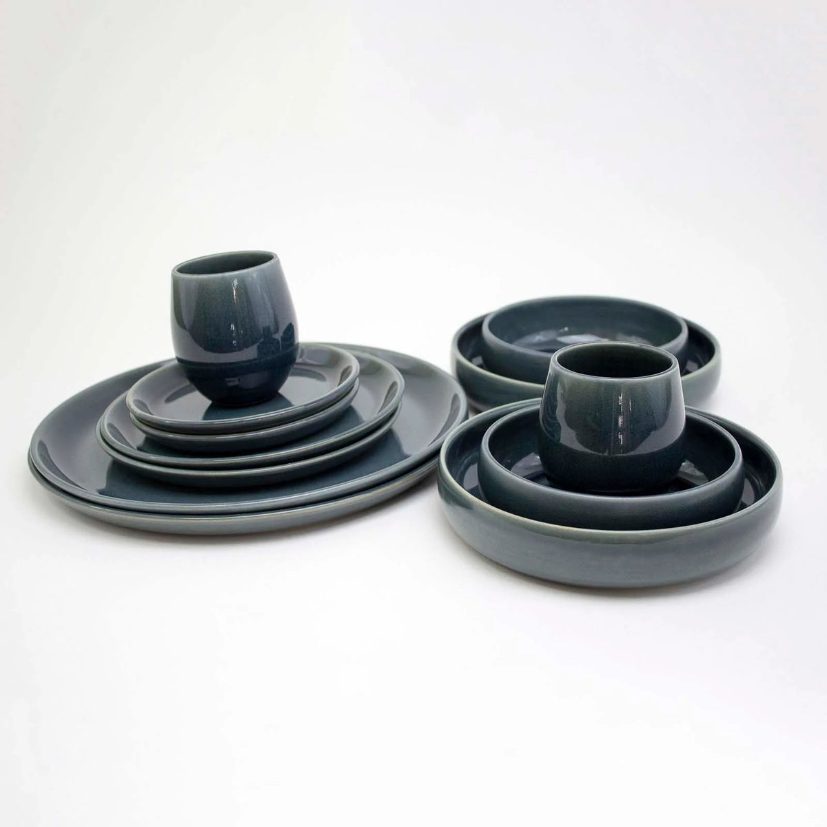 The Party's at Mary's - Stoneware Dinnerware Set in Adriatic - Set of 2