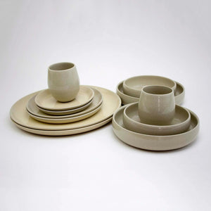The Party's at Mary's - Stoneware Dinnerware Set in Muslin - Set of 2