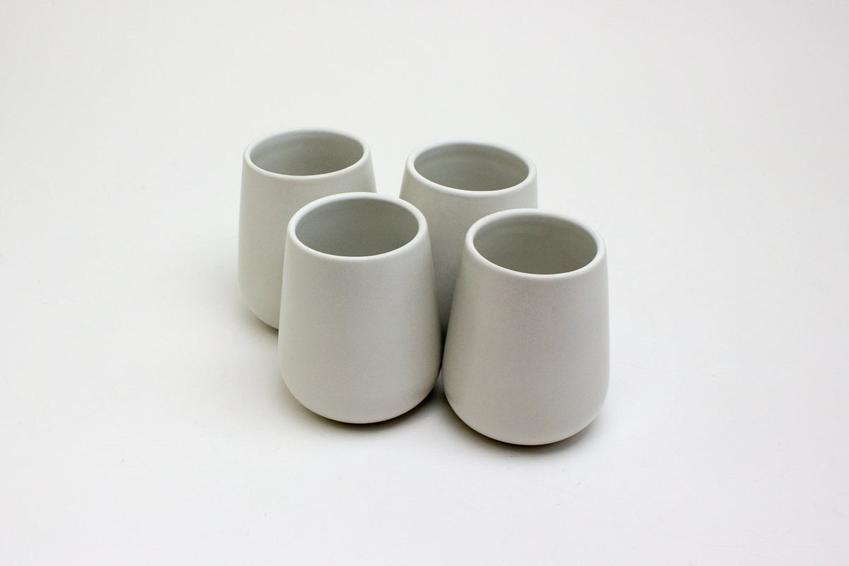 The Party's at Mary's - Stoneware Drinking Cup in Chalk - Set of 4