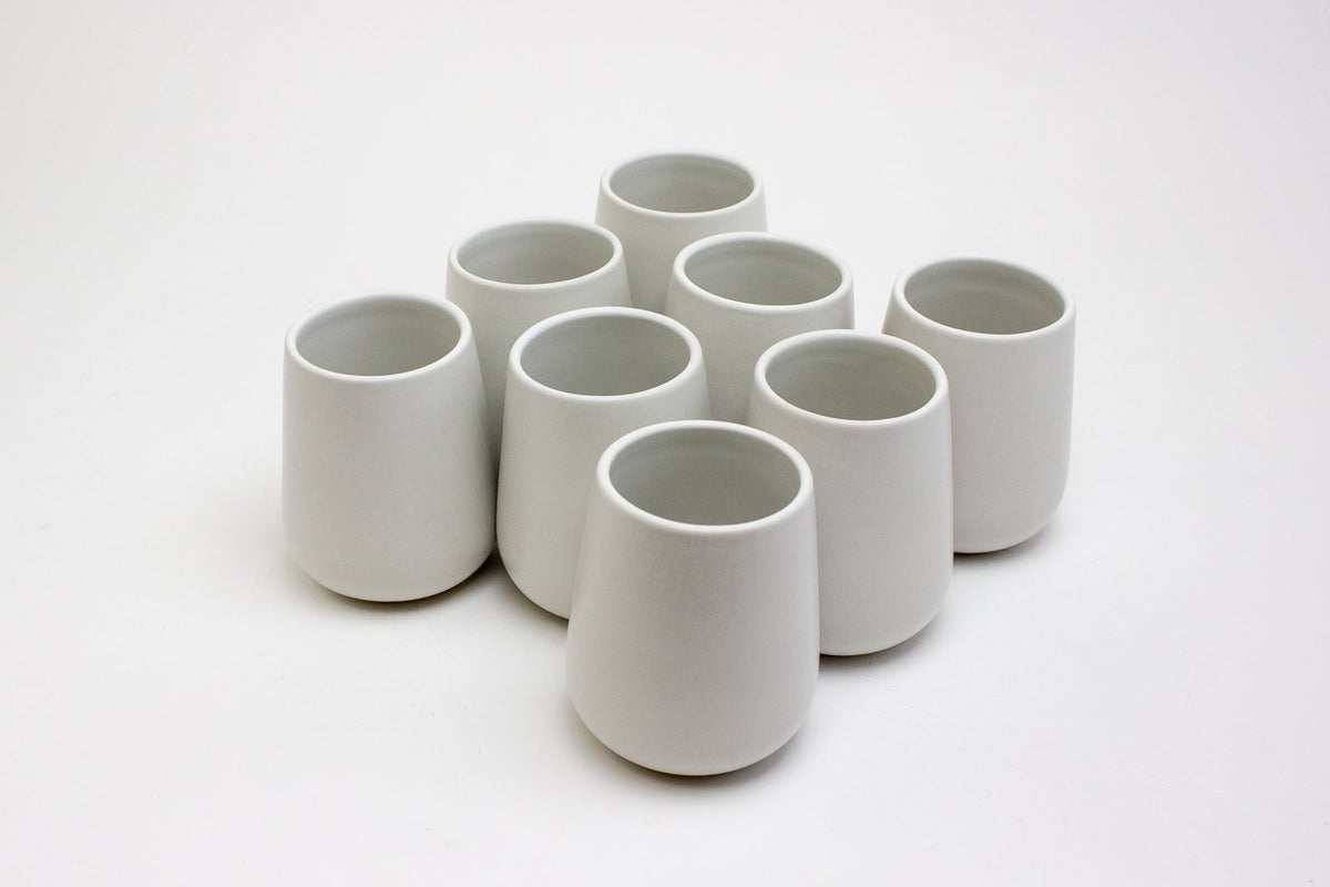 The Party's at Mary's - Stoneware Drinking Cup in Chalk - Set of 8