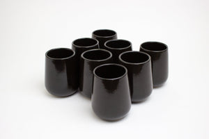The Party's at Mary's - Stoneware Drinking Cup in Onyx - Set of 8