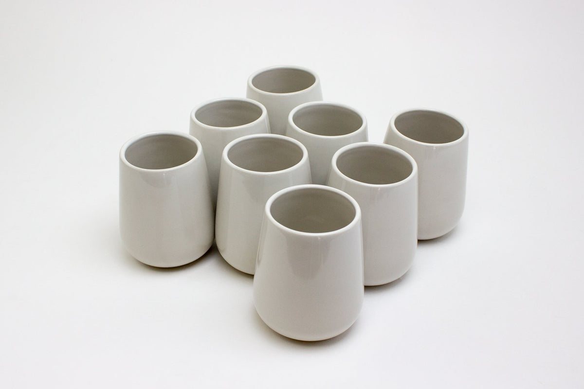 The Party's at Mary's - Stoneware Drinking Cup in Pearl - Set of 8