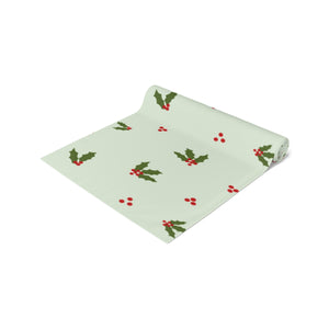Green Holiday Table Runner - Holly