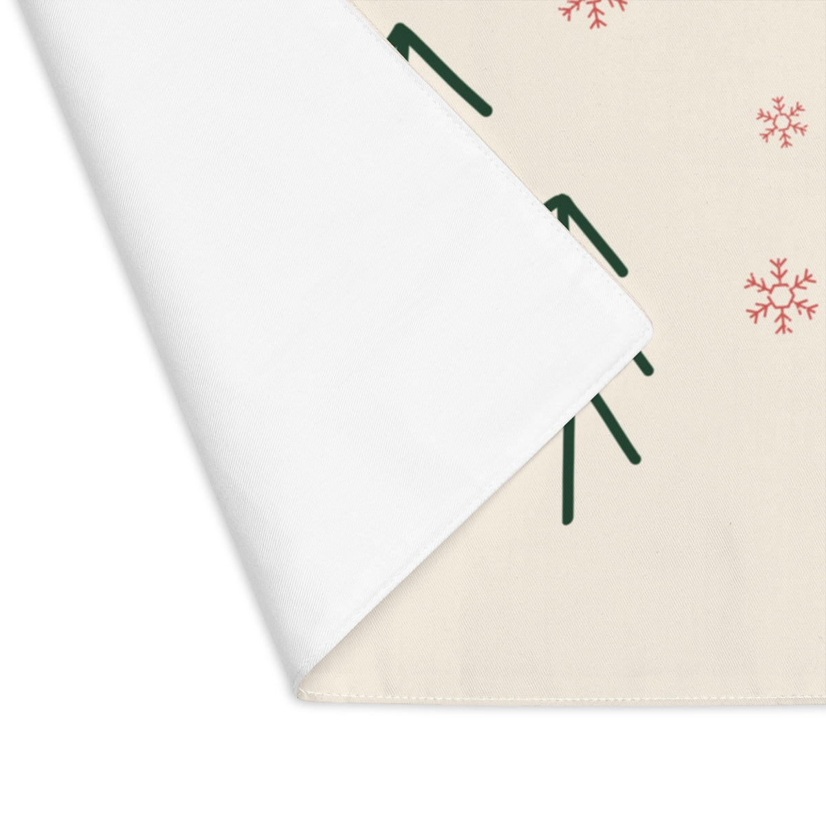 Holiday Table Placemat - Evergreens &amp; Red Snowflakes