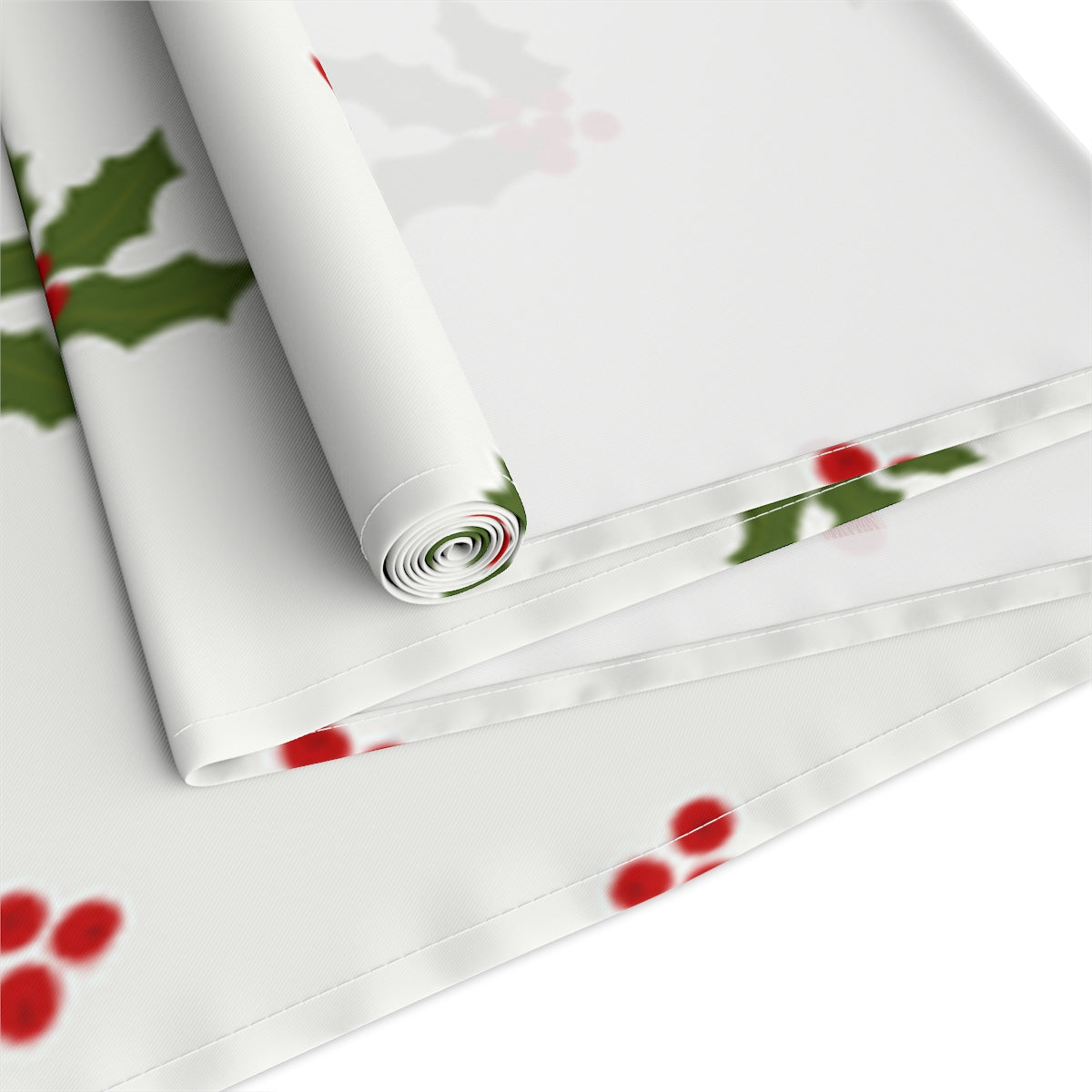 Holiday Table Runner - Red &amp; Green Holly