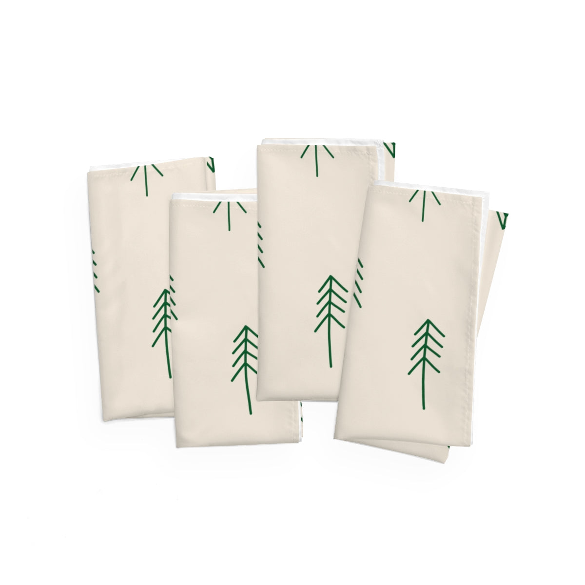 Beige Holiday Napkins - Evergreens