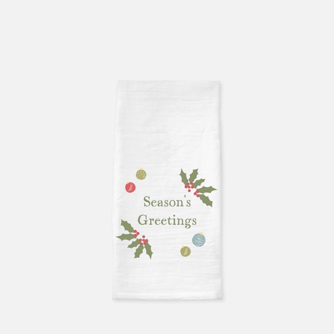 Holiday Tea Towel - Season&#39;s Greetings