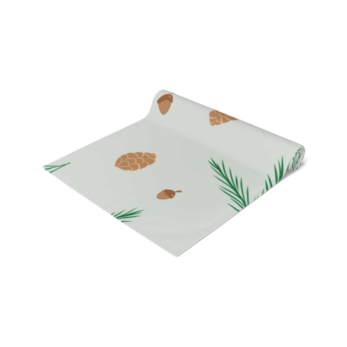 Green Holiday Table Runner - Pinecones