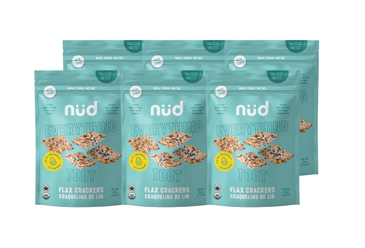 Keto &#39;Everything&#39; Flax Crackers - 6 x 66g Packs