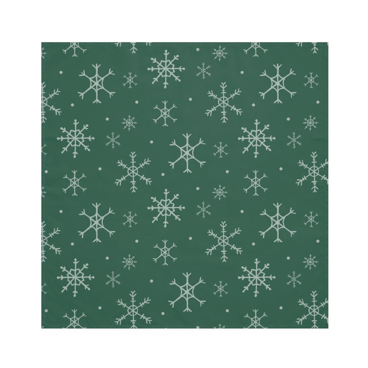 Green Holiday Napkins - Snowflakes
