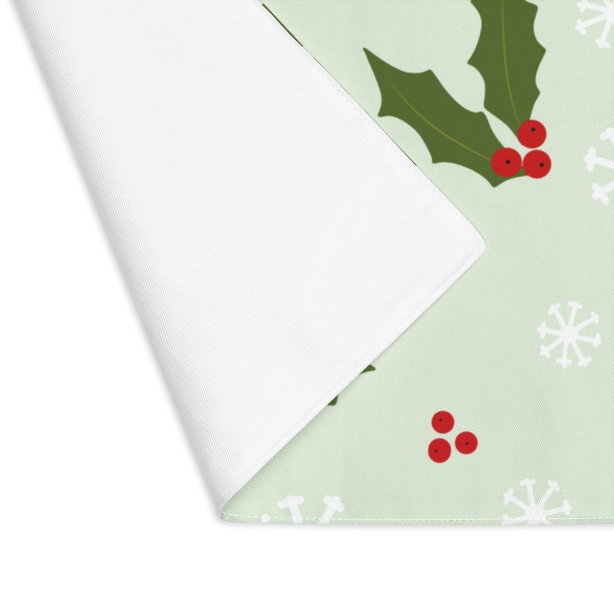 Holiday Table Placemat - Holly &amp; Snowflakes