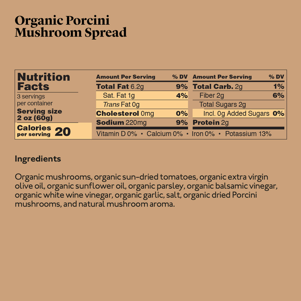 Organic Porcini Mushroom Spread - 6.35oz