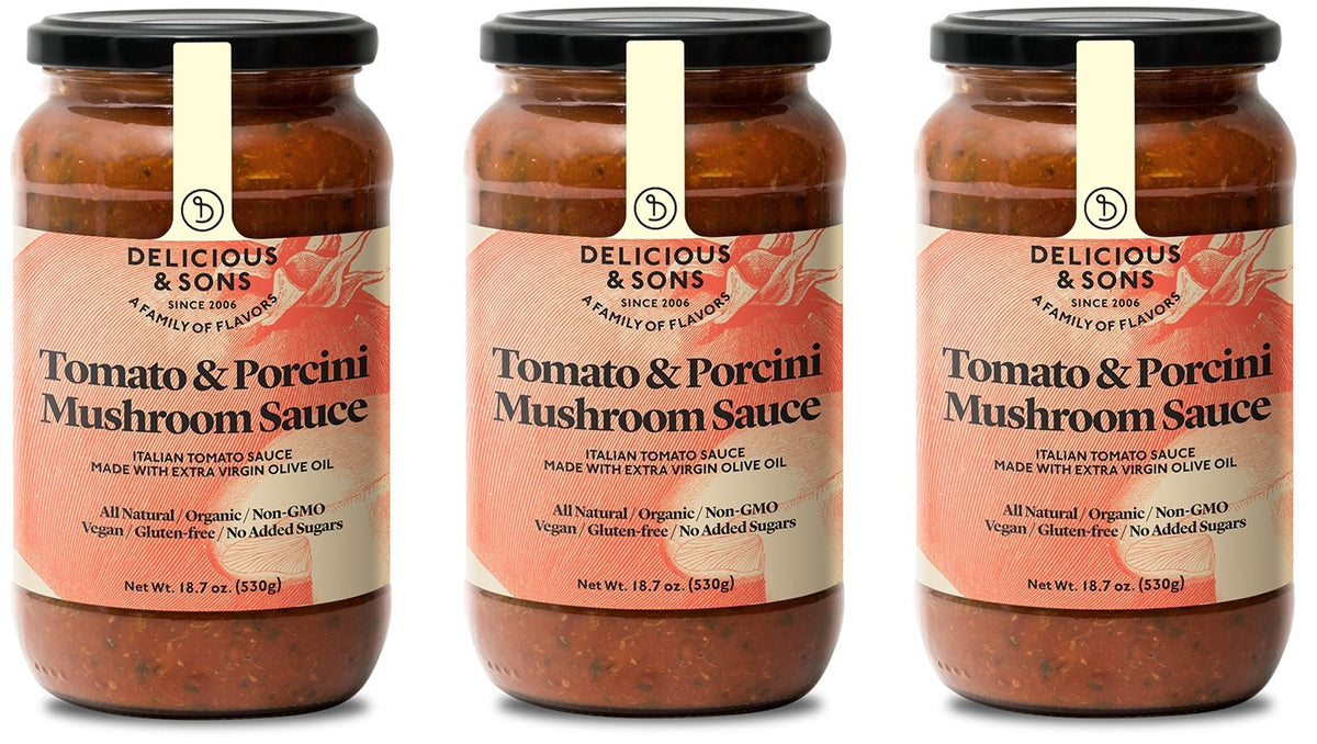 Organic Tomato &amp; Porcini Mushroom Sauce - 3-Pack