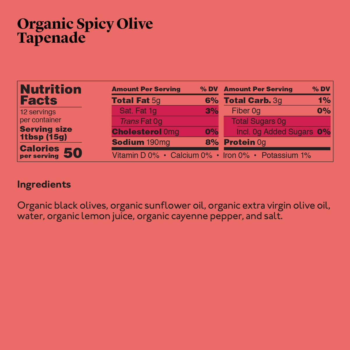 Organic Spicy Olive Tapenade - 6.35oz