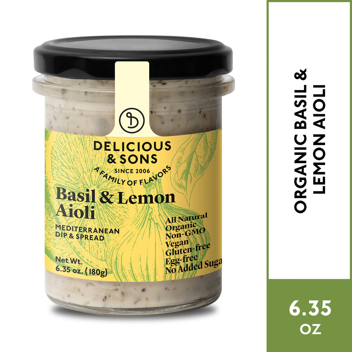 Organic Garlic Aioli with Basil &amp; Lemon