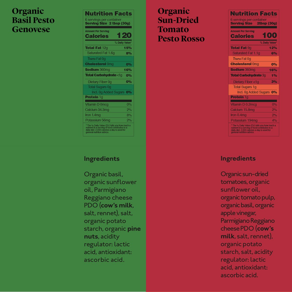 Organic Pesto Genovese and Organic Pesto Rosso - 4 Pack