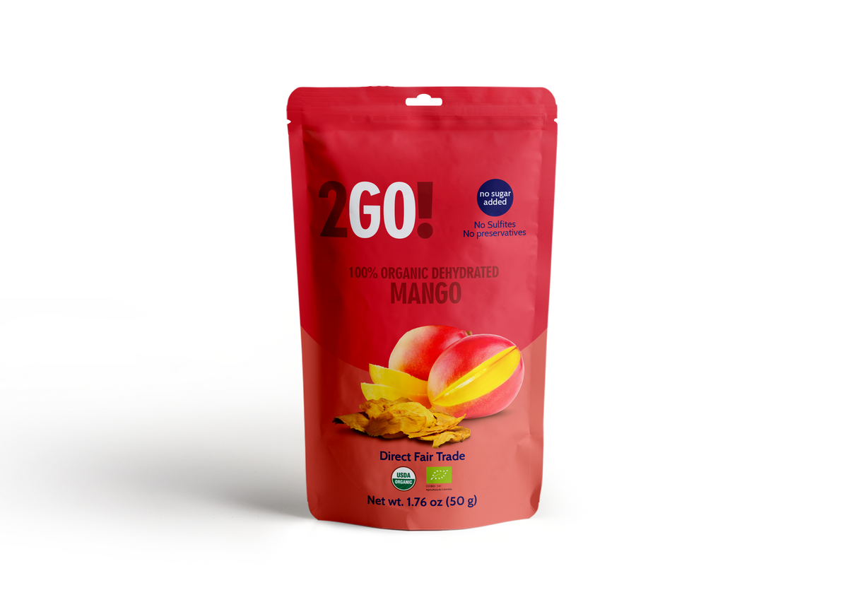 2GO! Organic Dried Mango pack of 4