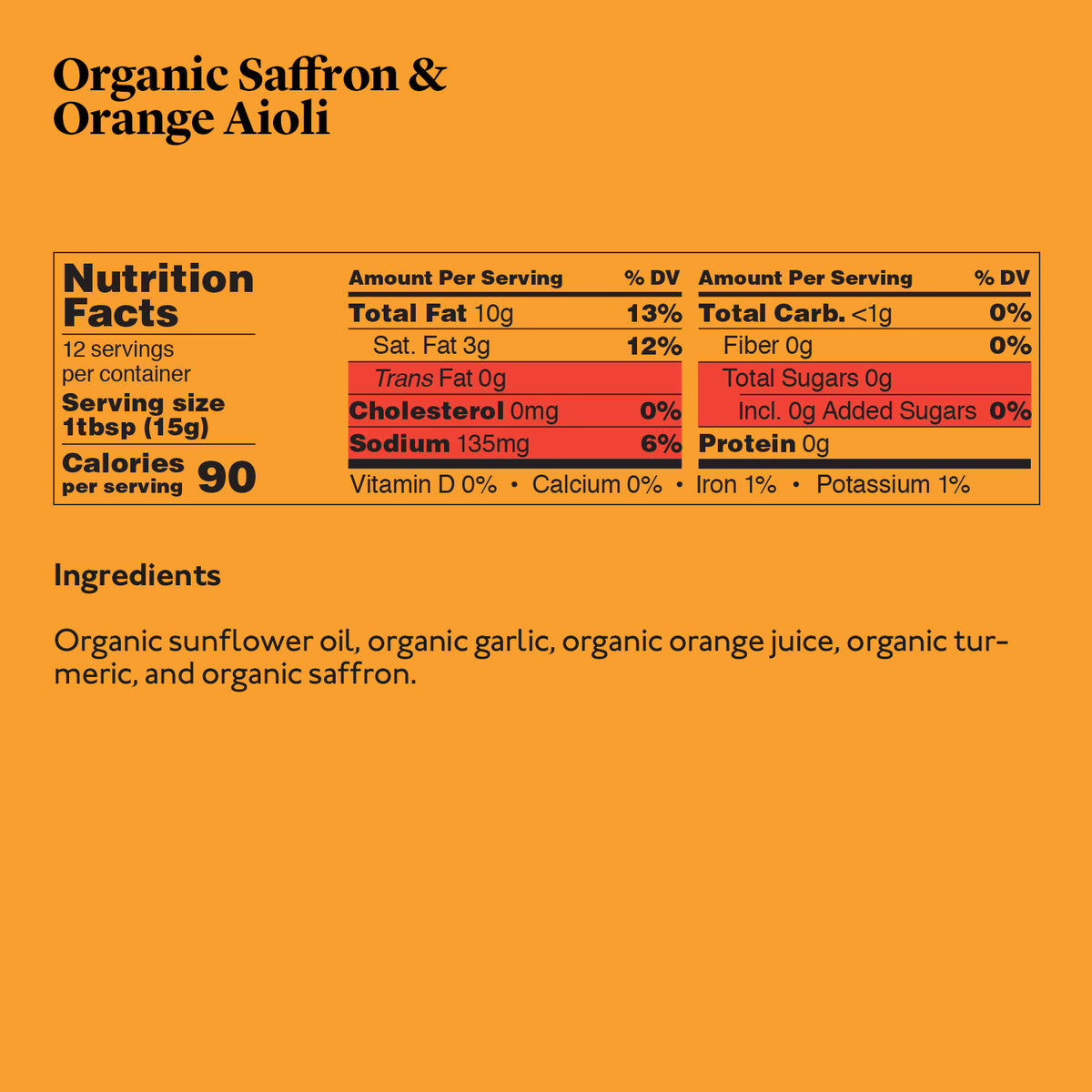 Organic Garlic Aioli with Saffron &amp; Orange