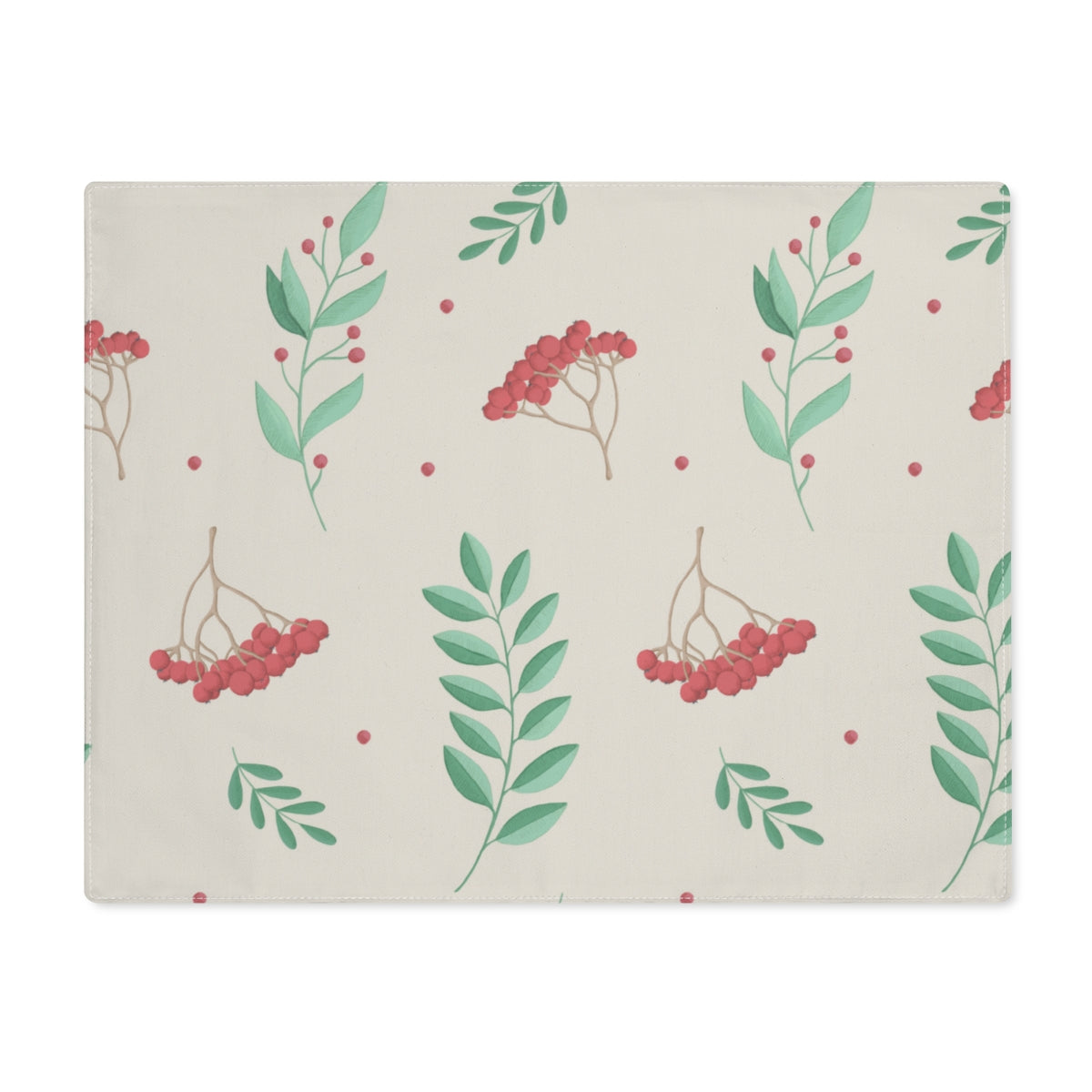 Holiday Table Placemat - Red &amp; Green Hollys