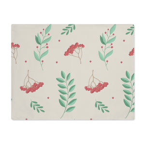 Holiday Table Placemat - Red & Green Hollys