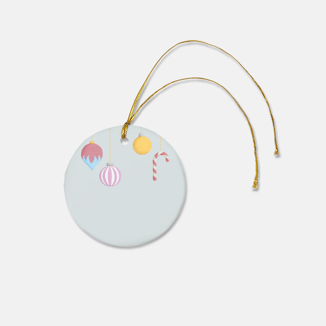 Round Ceramic Holiday Ornament - Christmas Ornaments