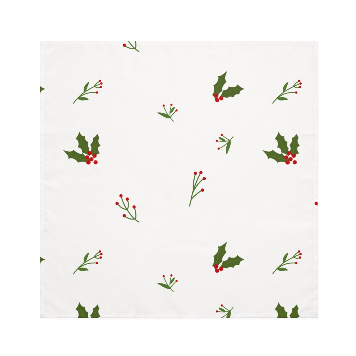 White Holiday Napkins - Holly