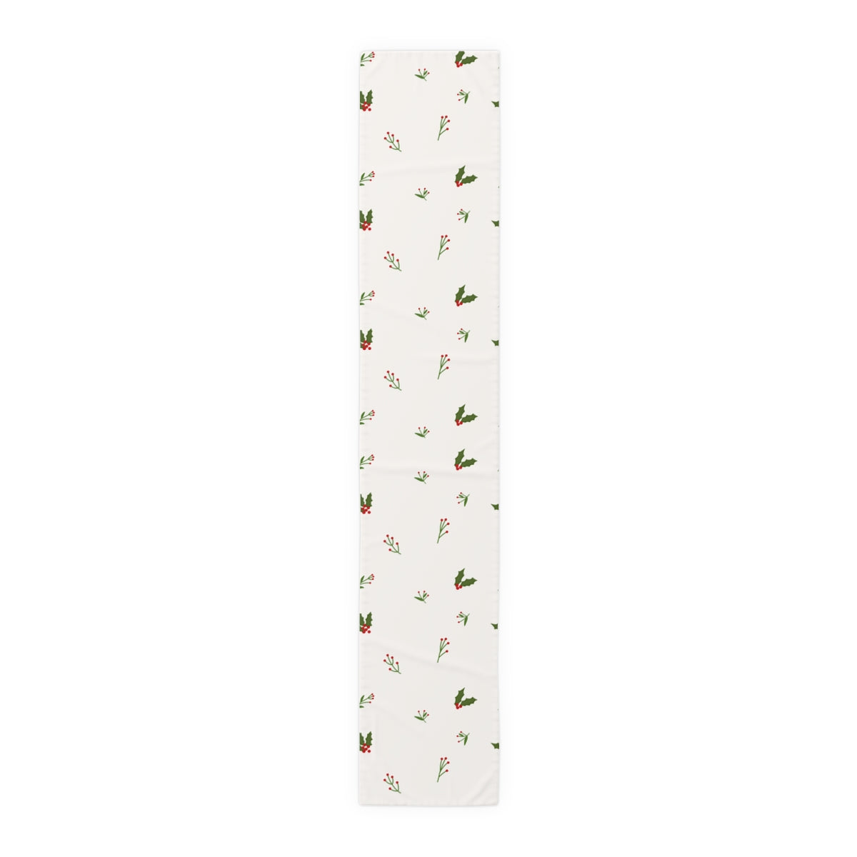 White Holiday Table Runner - Holly