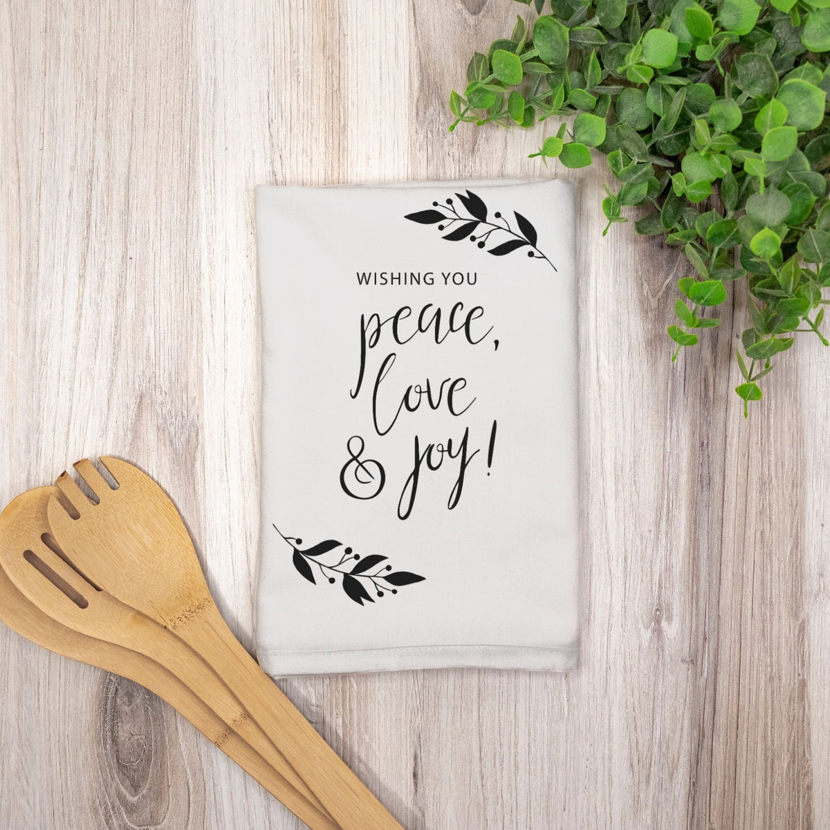 Holiday Hostess Towel - Peace, Love &amp; Joy