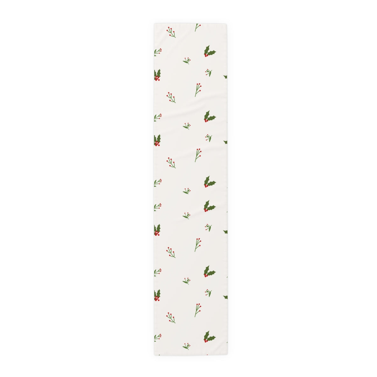 White Holiday Table Runner - Holly