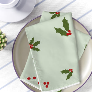 Holiday Napkins - Red & Green Holly