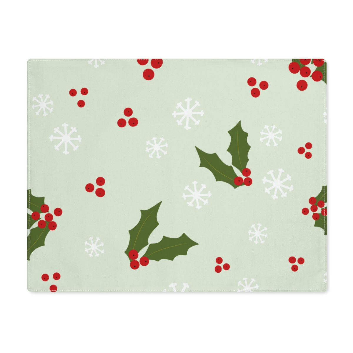 Holiday Table Placemat - Holly &amp; Snowflakes