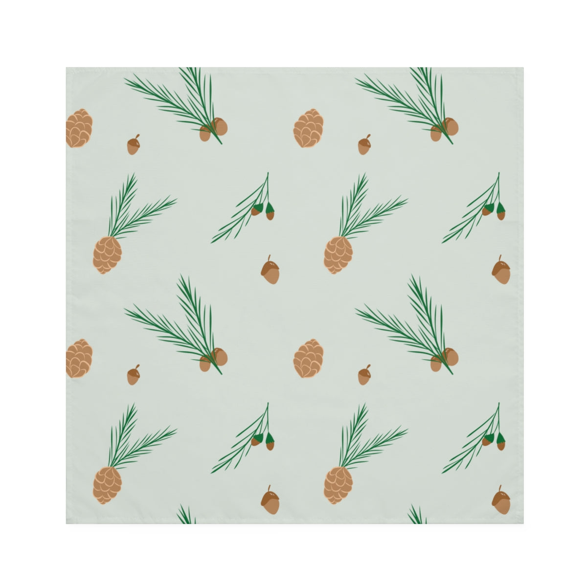 Green Holiday Napkins - Pinecones &amp; Acorns