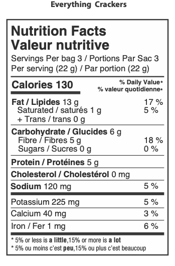 Keto &#39;Everything&#39; Flax Crackers - 6 x 66g Packs
