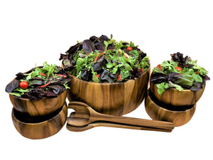 Dragor XL Salad Bowl with Servers & 4 Small Bowls